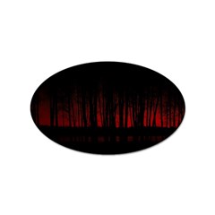 Scary Dark Forest Red And Black Sticker Oval (10 Pack) by Ravend