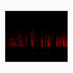 Scary Dark Forest Red And Black Small Glasses Cloth by Ravend