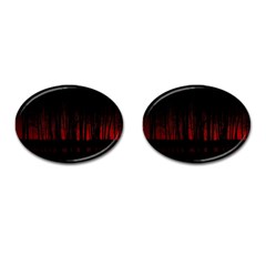 Scary Dark Forest Red And Black Cufflinks (oval) by Ravend