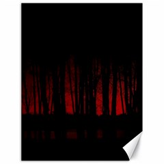 Scary Dark Forest Red And Black Canvas 18  X 24  by Ravend