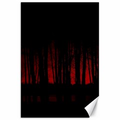 Scary Dark Forest Red And Black Canvas 20  X 30  by Ravend