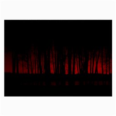 Scary Dark Forest Red And Black Large Glasses Cloth by Ravend