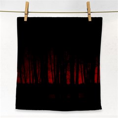 Scary Dark Forest Red And Black Face Towel by Ravend