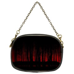 Scary Dark Forest Red And Black Chain Purse (two Sides) by Ravend