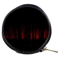 Scary Dark Forest Red And Black Mini Makeup Bag by Ravend