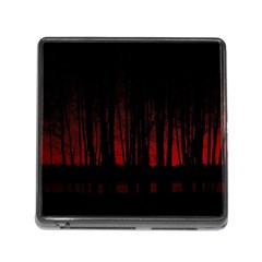 Scary Dark Forest Red And Black Memory Card Reader (square 5 Slot) by Ravend