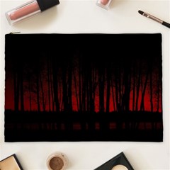 Scary Dark Forest Red And Black Cosmetic Bag (xxl) by Ravend