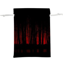 Scary Dark Forest Red And Black Lightweight Drawstring Pouch (xl) by Ravend