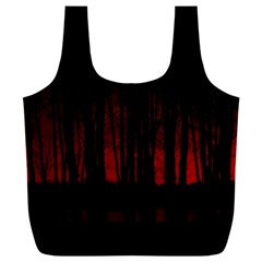 Scary Dark Forest Red And Black Full Print Recycle Bag (xxl) by Ravend