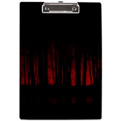 Scary Dark Forest Red And Black A4 Acrylic Clipboard by Ravend