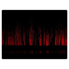 Scary Dark Forest Red And Black Premium Plush Fleece Blanket (extra Small) by Ravend