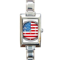 United Of America Usa Flag Rectangle Italian Charm Watch by Celenk