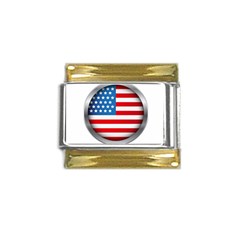 United Of America Usa Flag Gold Trim Italian Charm (9mm) by Celenk