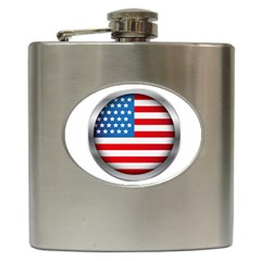 United Of America Usa Flag Hip Flask (6 Oz) by Celenk