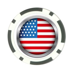 United Of America Usa Flag Poker Chip Card Guard by Celenk