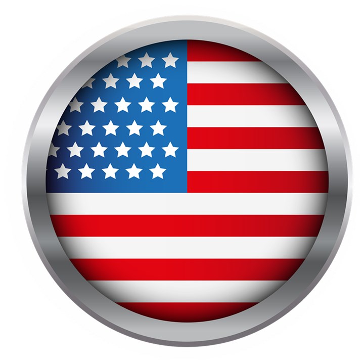 United Of America Usa Flag Wooden Puzzle Round