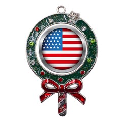 United Of America Usa Flag Metal X mas Lollipop With Crystal Ornament by Celenk