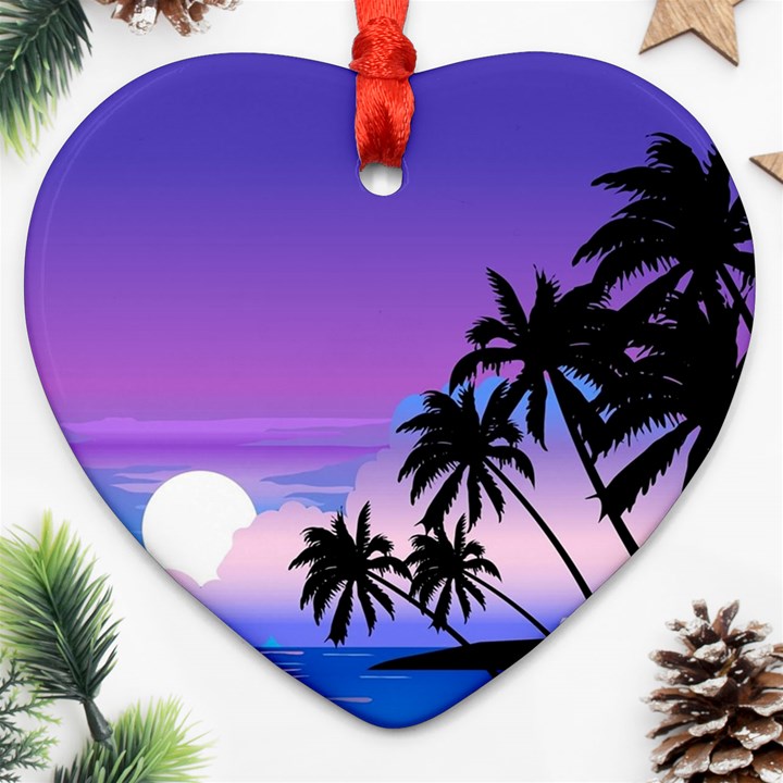 Scenery Landscape Nature Ornament (Heart)