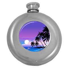 Scenery Landscape Nature Round Hip Flask (5 oz)