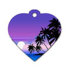 Scenery Landscape Nature Dog Tag Heart (Two Sides)