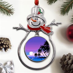 Scenery Landscape Nature Metal Snowman Ornament