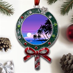 Scenery Landscape Nature Metal X mas Lollipop With Crystal Ornament