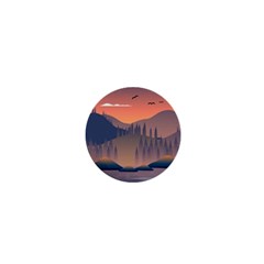 Cool Landscape Night Minimal Art Minimalist 1  Mini Buttons by Ravend