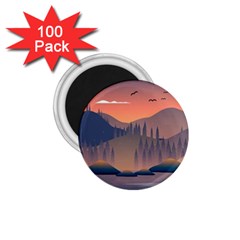 Cool Landscape Night Minimal Art Minimalist 1 75  Magnets (100 Pack)  by Ravend