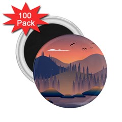 Cool Landscape Night Minimal Art Minimalist 2 25  Magnets (100 Pack)  by Ravend