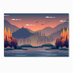 Cool Landscape Night Minimal Art Minimalist Postcard 4 x 6  (pkg Of 10) by Ravend