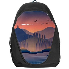 Cool Landscape Night Minimal Art Minimalist Backpack Bag by Ravend