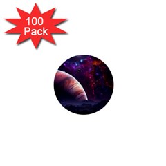 Clouds Fantasy Space Landscape Colorful Planet 1  Mini Buttons (100 Pack)  by Ravend