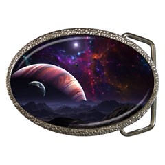 Clouds Fantasy Space Landscape Colorful Planet Belt Buckles by Ravend