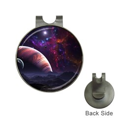 Clouds Fantasy Space Landscape Colorful Planet Hat Clips With Golf Markers by Ravend