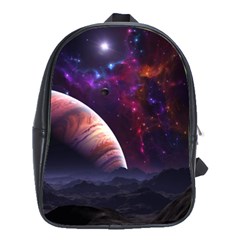 Clouds Fantasy Space Landscape Colorful Planet School Bag (large) by Ravend