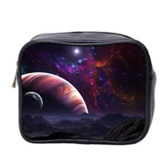 Clouds Fantasy Space Landscape Colorful Planet Mini Toiletries Bag (two Sides) by Ravend