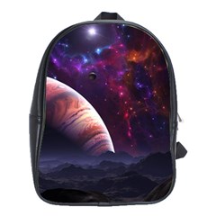 Clouds Fantasy Space Landscape Colorful Planet School Bag (xl) by Ravend