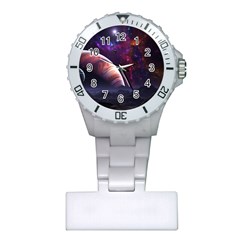 Clouds Fantasy Space Landscape Colorful Planet Plastic Nurses Watch by Ravend