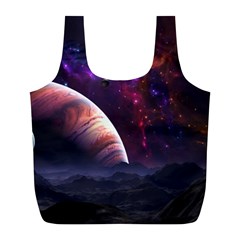 Clouds Fantasy Space Landscape Colorful Planet Full Print Recycle Bag (l) by Ravend