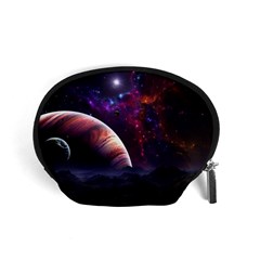 Clouds Fantasy Space Landscape Colorful Planet Accessory Pouch (small) by Ravend