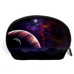 Clouds Fantasy Space Landscape Colorful Planet Accessory Pouch (large) by Ravend