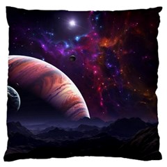 Clouds Fantasy Space Landscape Colorful Planet Standard Premium Plush Fleece Cushion Case (two Sides) by Ravend