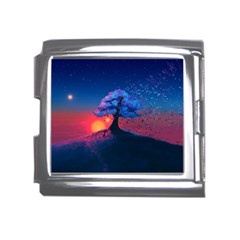 Dark Tree Sunset Landscape Art Mega Link Italian Charm (18mm) by Ravend