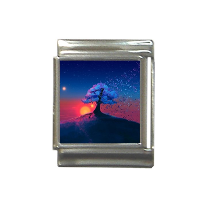 Dark Tree Sunset Landscape Art Italian Charm (13mm)