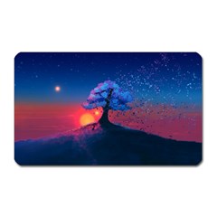 Dark Tree Sunset Landscape Art Magnet (rectangular) by Ravend