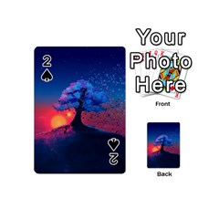 Dark Tree Sunset Landscape Art Playing Cards 54 Designs (mini) by Ravend