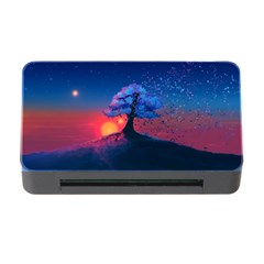 Dark Tree Sunset Landscape Art Memory Card Reader With Cf by Ravend