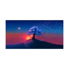 Dark Tree Sunset Landscape Art Yoga Headband by Ravend