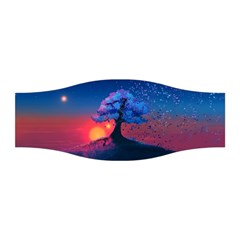 Dark Tree Sunset Landscape Art Stretchable Headband by Ravend