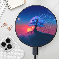 Dark Tree Sunset Landscape Art Wireless Fast Charger(black) by Ravend